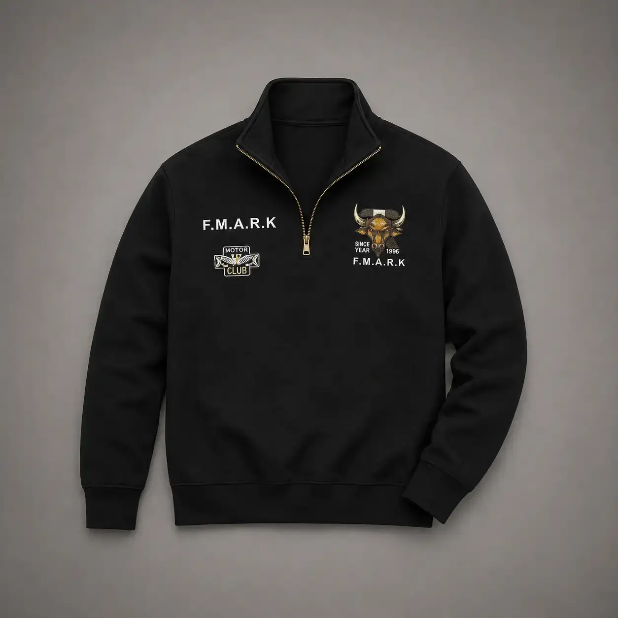 Black sweatshirt with gold details